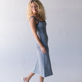 Amber Stripe Dress - Lt Blue / Black