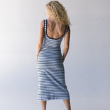 Amber Stripe Dress - Lt Blue / Black