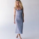 Amber Stripe Dress - Lt Blue / Black