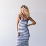 Amber Stripe Dress - Lt Blue / Black