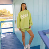 Fancy Oversized French Terry Mockneck - Palm Lime