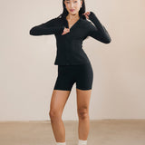 Fancy Fit Flow Front Zip Jacket -  Classic Black