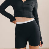 Fancy Fit Flow Front Zip Jacket -  Classic Black