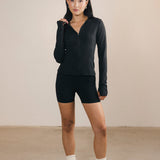 Fancy Fit Flow Front Zip Jacket -  Classic Black