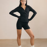 Fancy Fit Flow Front Zip Jacket -  Classic Black