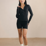 Fancy Fit Flow Front Zip Jacket -  Classic Black