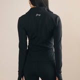 Fancy Fit Flow Front Zip Jacket -  Classic Black