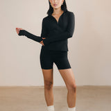 Fancy Fit Flow Front Zip Jacket -  Classic Black