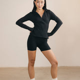 Fancy Fit Flow Front Zip Jacket -  Classic Black