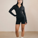 Fancy Fit Flow Front Zip Jacket -  Classic Black