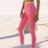 ComfortForm Double Layer Leggings - South Beach Pink / Sunlight Yellow