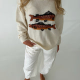 Lauren Fish Knit Sweater - Cream
