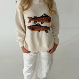 Lauren Fish Knit Sweater - Cream
