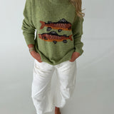 Victoria Fish Knit Sweater - Spring Green