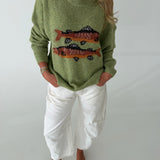 Victoria Fish Knit Sweater - Spring Green