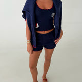 Anchor Knit Shorts - Navy