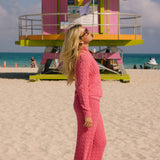 Foldover Knit Pant - South Beach Pink