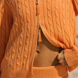 Double-Zip Knit Jacket - Miami Mango