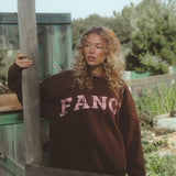 Fancy Oversized Fleece Plaid Collar Mockneck - Warm Marrom Brown