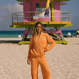 Double-Zip Knit Jacket - Miami Mango