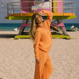 Double-Zip Knit Jacket - Miami Mango
