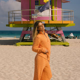 Double-Zip Knit Jacket - Miami Mango