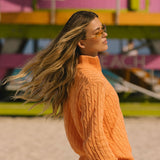 Double-Zip Knit Jacket - Miami Mango