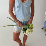 Sophie Lace Detail Top - Blue