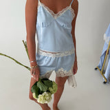 Sophie Lace Detail Top - Blue