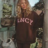 Fancy Oversized Fleece Plaid Collar Mockneck - Warm Marrom Brown