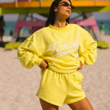 Fancy Oversized French Terry Mockneck - Sunlight Yellow