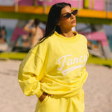 Fancy Oversized French Terry Mockneck - Sunlight Yellow