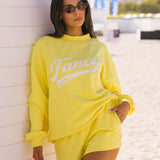 Fancy Oversized French Terry Mockneck - Sunlight Yellow