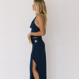 Amelia Halter Cowl Set - Navy