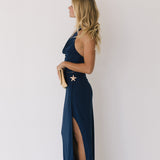 Amelia Halter Cowl Set - Navy