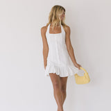 Rosie Halter Neck Bubble Hem Dress - Off White