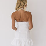 Rosie Halter Neck Bubble Hem Dress - Off White