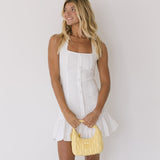 Rosie Halter Neck Bubble Hem Dress - Off White