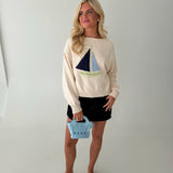 Boat Neck Sweater Top - Ivory
