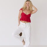 Lacey Babydoll Top - Red