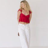 Lacey Babydoll Top - Red