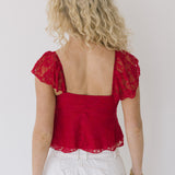 Lacey Babydoll Top - Red