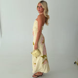 Rilyn Strapless Floral Dress - Butter Yellow