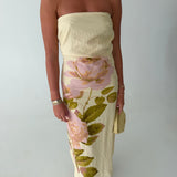 Rilyn Strapless Floral Dress - Butter Yellow
