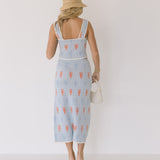 Sally Lobster Top and Skirt Set - Lt Blue/Multi