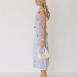 Sally Lobster Top and Skirt Set - Lt Blue/Multi