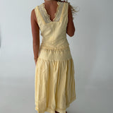 Darla Tie Front Vest - Lt Yellow