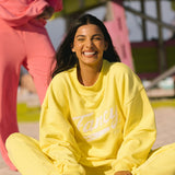 Fancy Oversized French Terry Mockneck - Sunlight Yellow