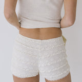 Ari Ruffle Mini Shorts - White