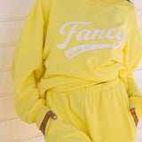 French Terry Straight Leg Drawstring Pants - Sunlight Yellow